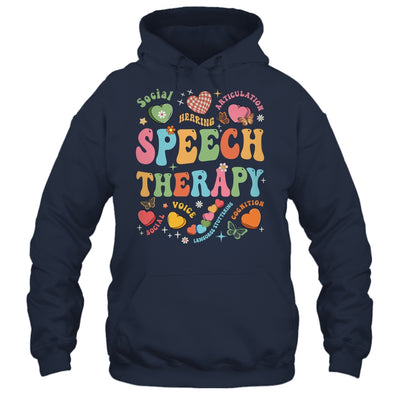 Groovy Speech Therapy Language Pathologist SLP Heart Love Shirt & Tank Top | teecentury