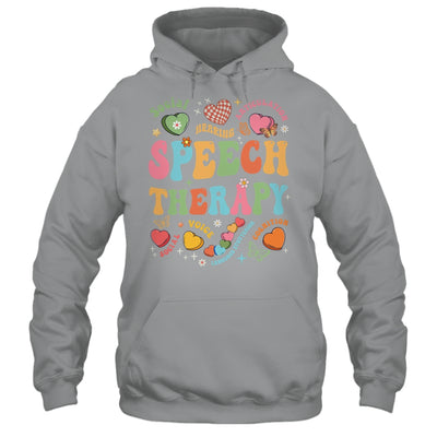 Groovy Speech Therapy Language Pathologist SLP Heart Love Shirt & Tank Top | teecentury