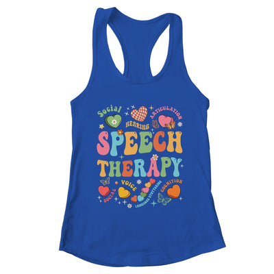 Groovy Speech Therapy Language Pathologist SLP Heart Love Shirt & Tank Top | teecentury
