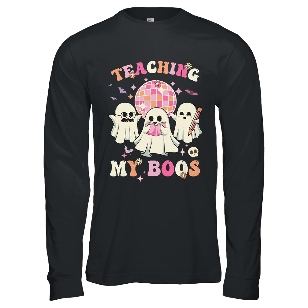 Groovy Teaching My Boos Crew Funny Ghost Halloween Teacher Shirt & Hoodie | teecentury