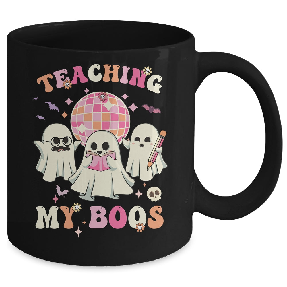 Groovy Teaching My Boos Crew Funny Ghost Halloween Teacher Mug | teecentury