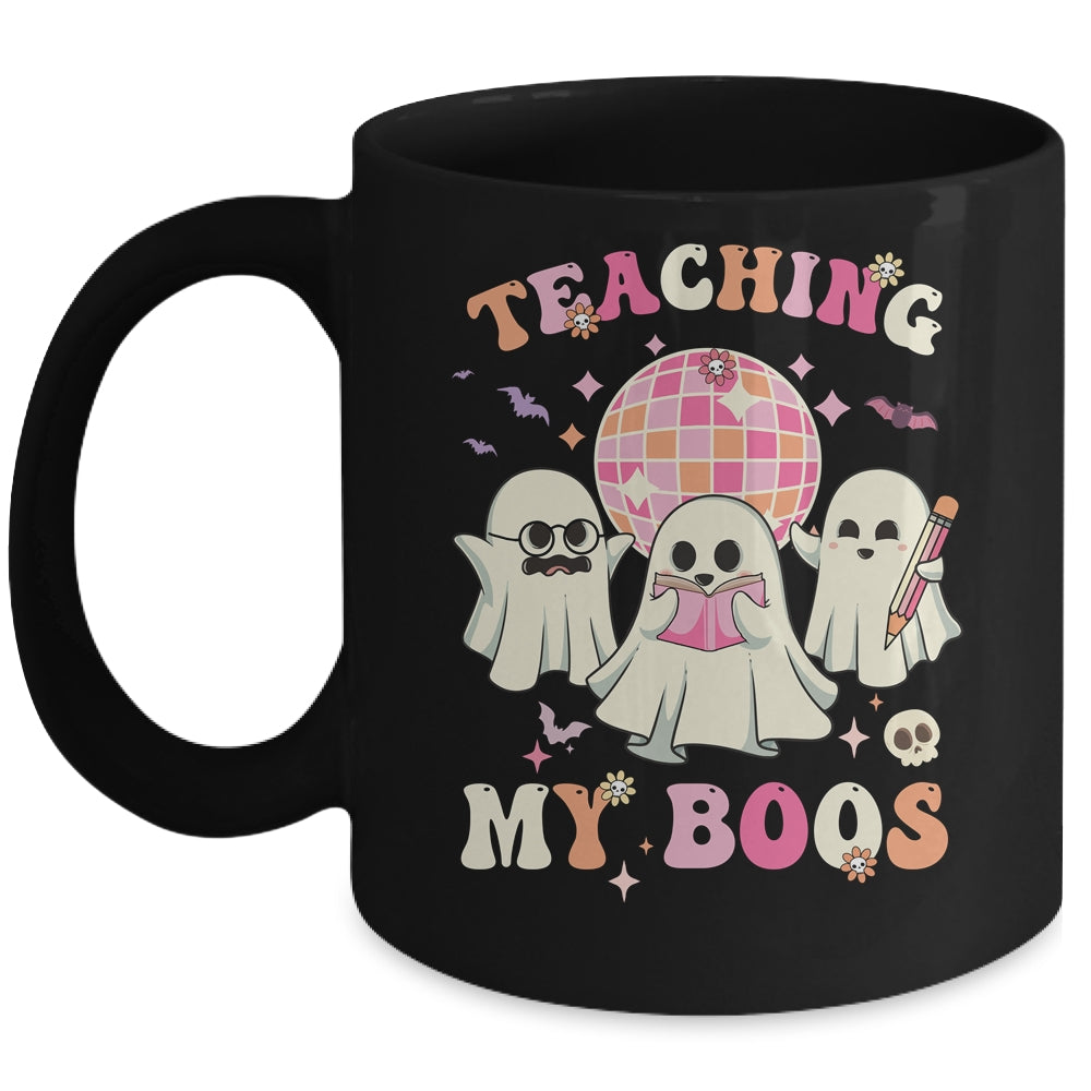 Groovy Teaching My Boos Crew Funny Ghost Halloween Teacher Mug | teecentury