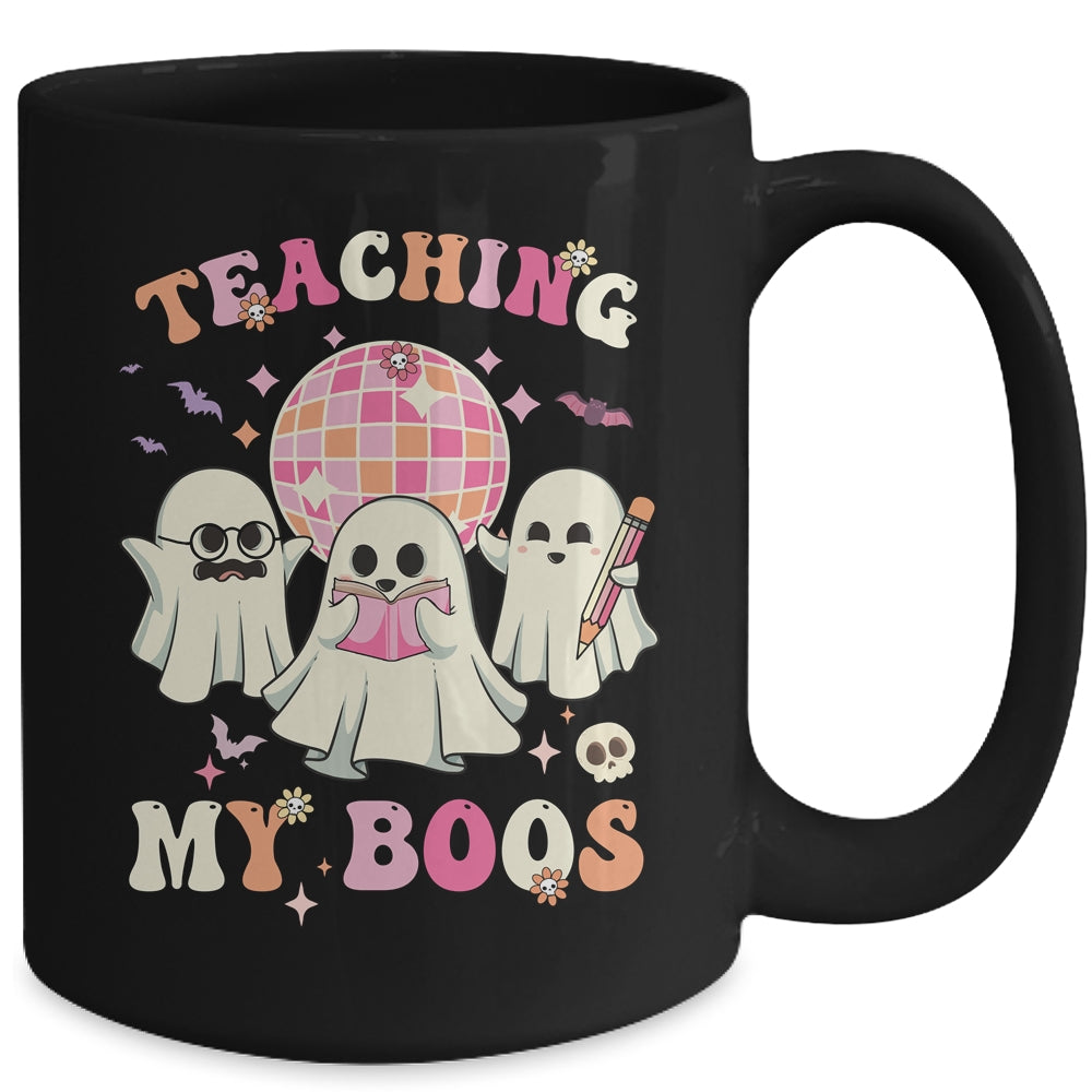 Groovy Teaching My Boos Crew Funny Ghost Halloween Teacher Mug | teecentury