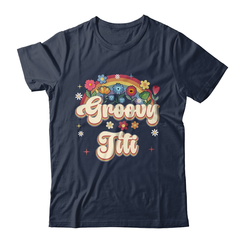 Groovy Titi Retro Hippie Peace Sign Floral Mothers Day Shirt & Tank Top | teecentury