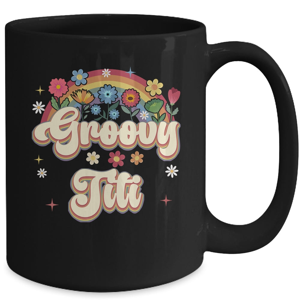 Groovy Titi Retro Hippie Peace Sign Floral Mothers Day Mug | teecentury