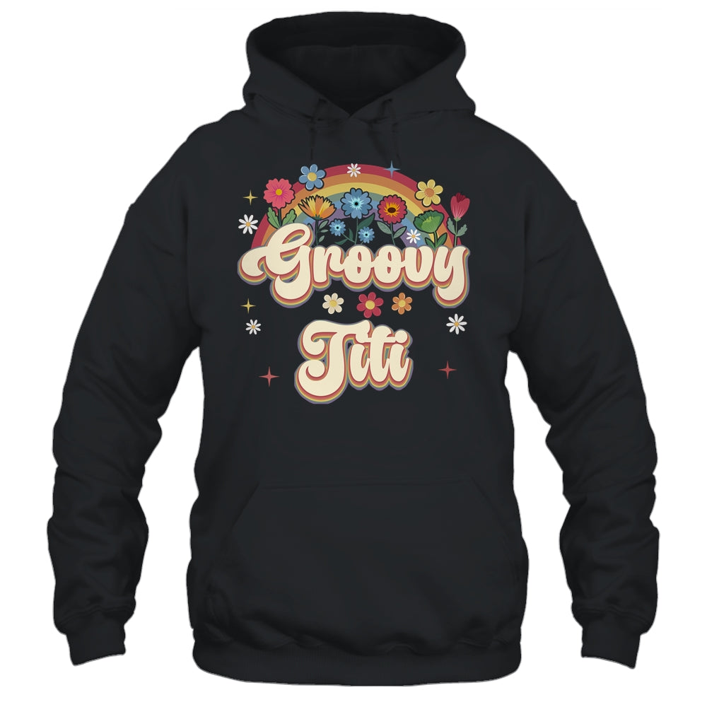 Groovy Titi Retro Hippie Peace Sign Floral Mothers Day Shirt & Tank Top | teecentury