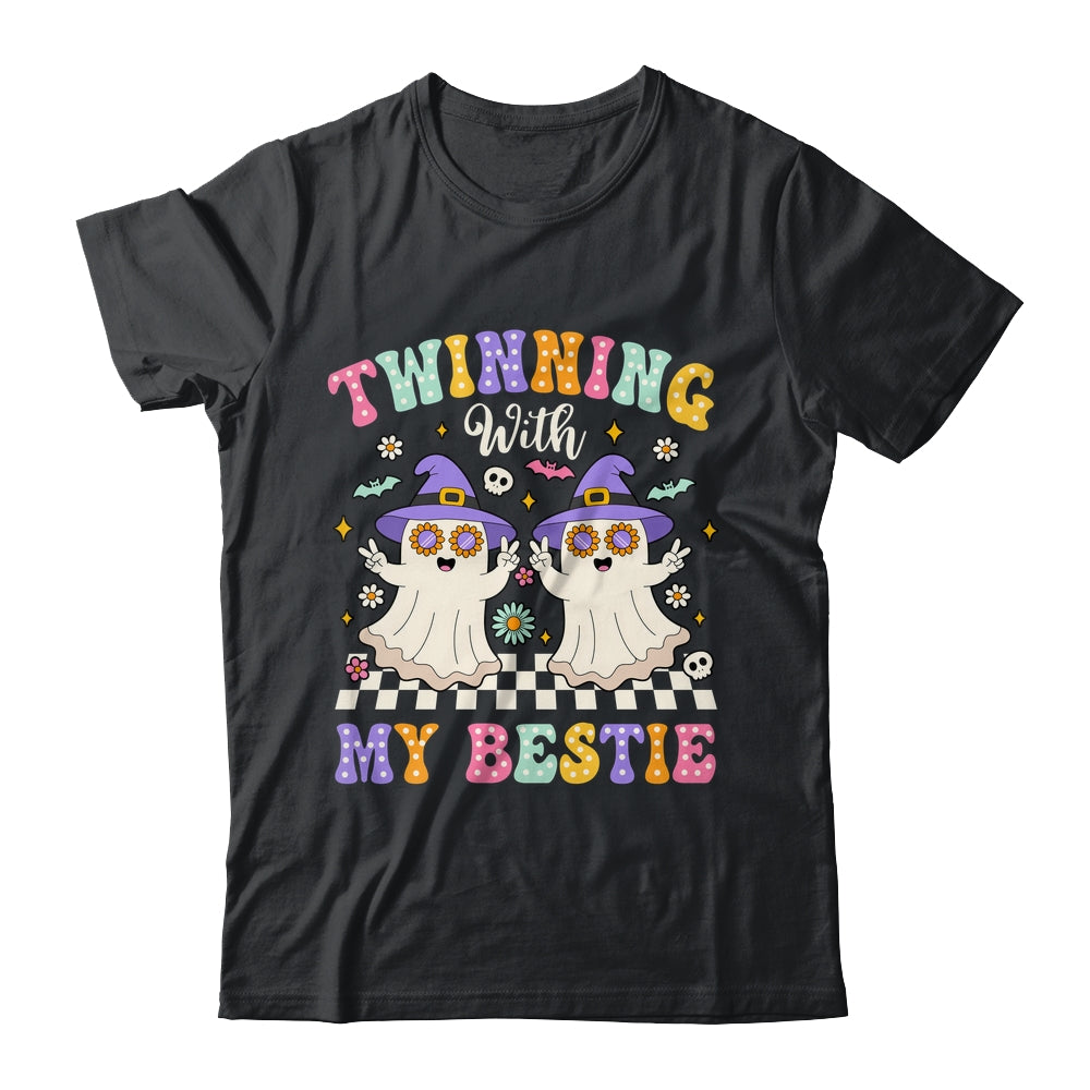 Groovy Twins Ghost Twinning With My Bestie Halloween Funny Shirt & Hoodie | teecentury