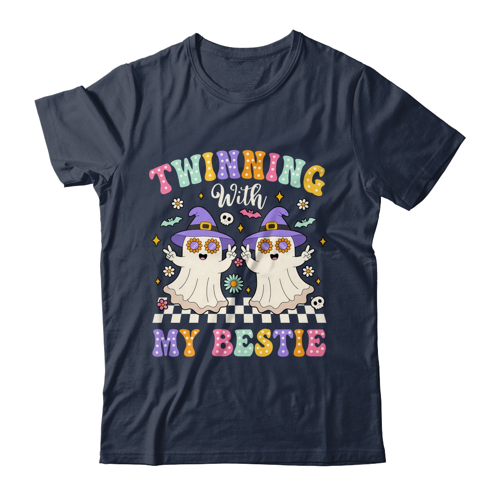 Groovy Twins Ghost Twinning With My Bestie Halloween Funny Shirt & Hoodie | teecentury