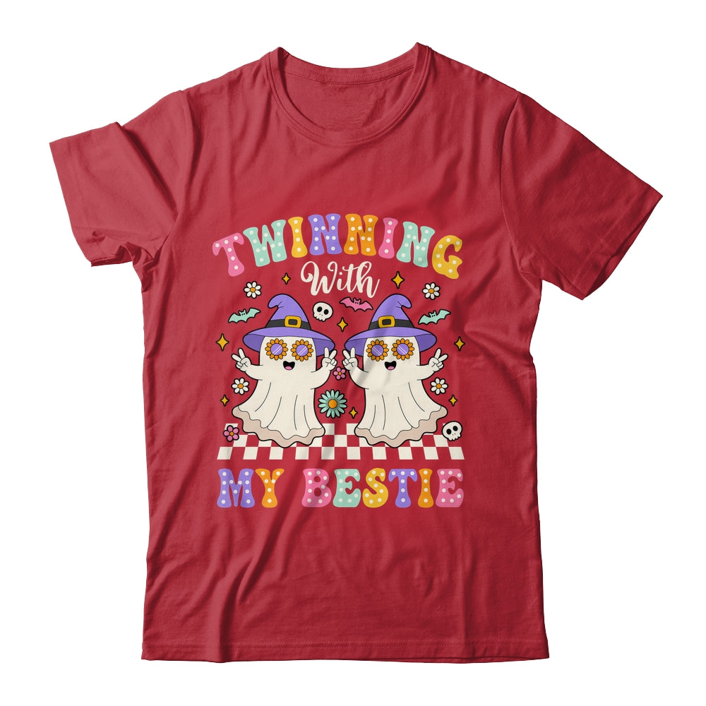 Groovy Twins Ghost Twinning With My Bestie Halloween Funny Shirt & Hoodie | teecentury