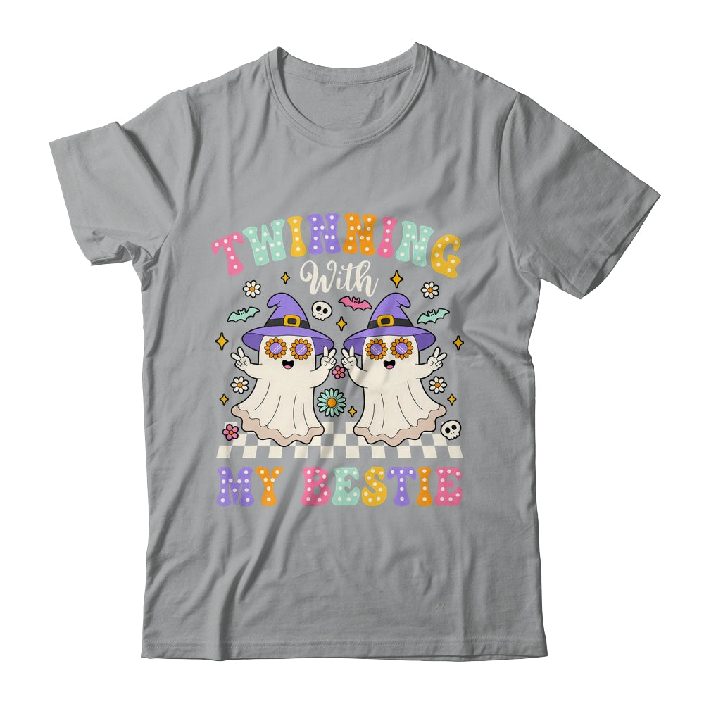 Groovy Twins Ghost Twinning With My Bestie Halloween Funny Shirt & Hoodie | teecentury