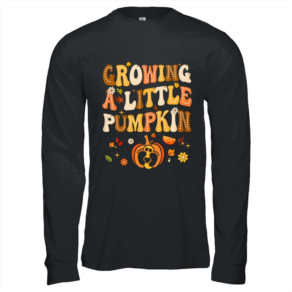 Growing A Little Pumpkin Thanksgiving Pregnancy Announcement Shirt & Hoodie | teecentury