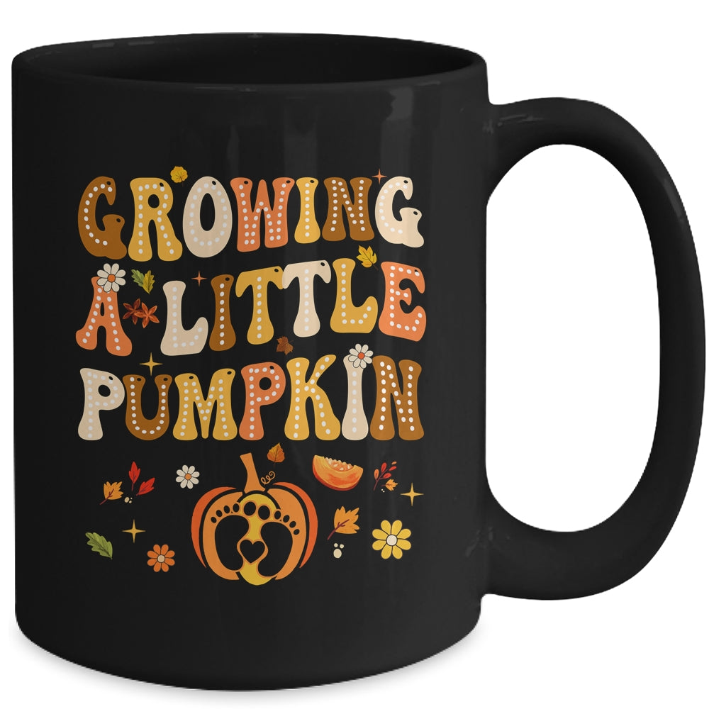 Growing A Little Pumpkin Thanksgiving Pregnancy Announcement Mug | teecentury