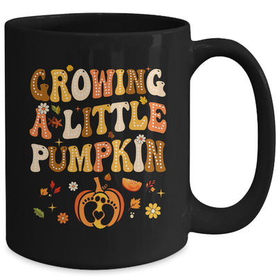 Growing A Little Pumpkin Thanksgiving Pregnancy Announcement Mug | teecentury