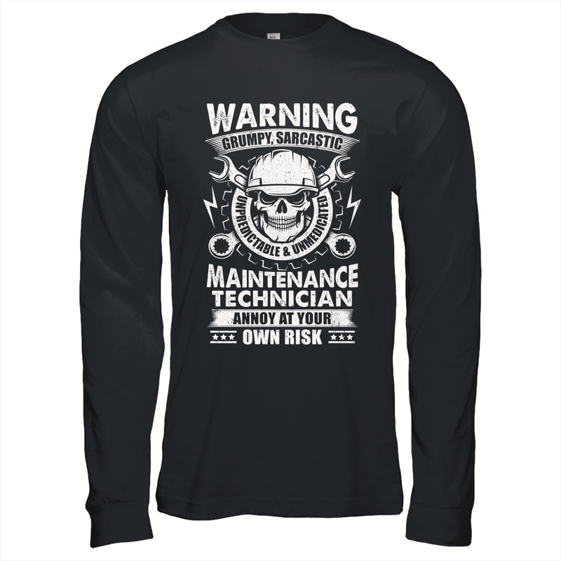Grumpy Sarcastic Unpredictable Maintenance Technician Funny Shirt ...