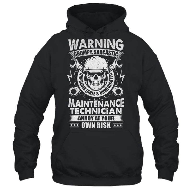Grumpy Sarcastic Unpredictable Maintenance Technician Funny Shirt ...