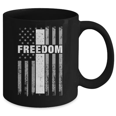 Grunge American Flag And Cross Faith Family Freedom Mug | teecentury