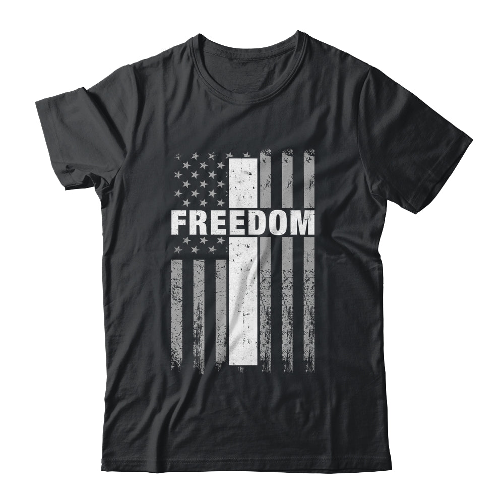 Grunge American Flag And Cross Faith Family Freedom Shirt & Hoodie | teecentury