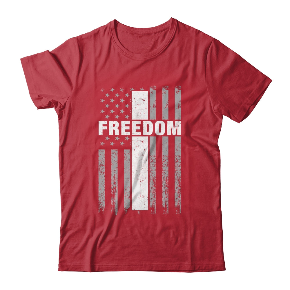 Grunge American Flag And Cross Faith Family Freedom Shirt & Hoodie | teecentury