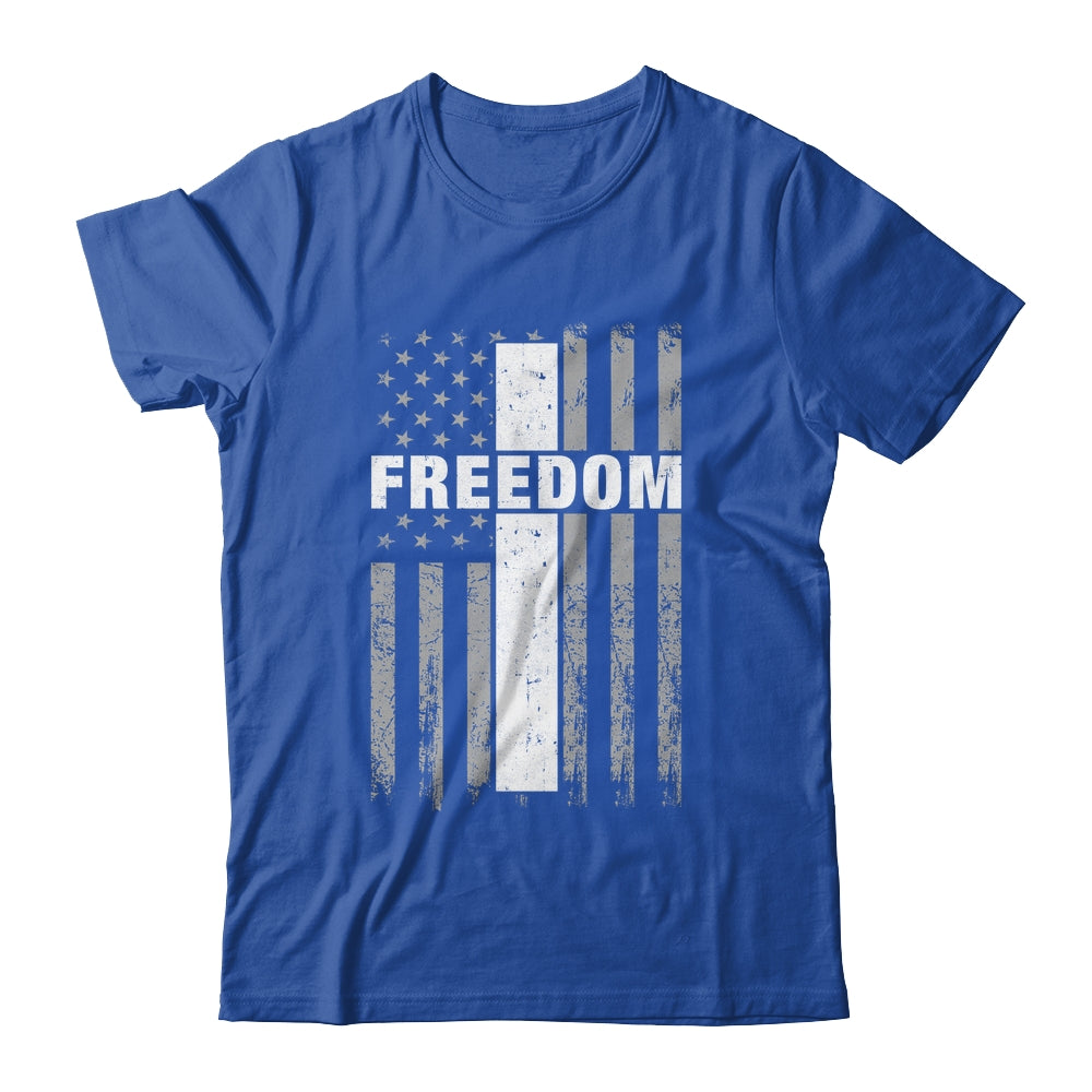 Grunge American Flag And Cross Faith Family Freedom Shirt & Hoodie | teecentury