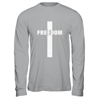 Grunge American Flag And Cross Faith Family Freedom Shirt & Hoodie | teecentury