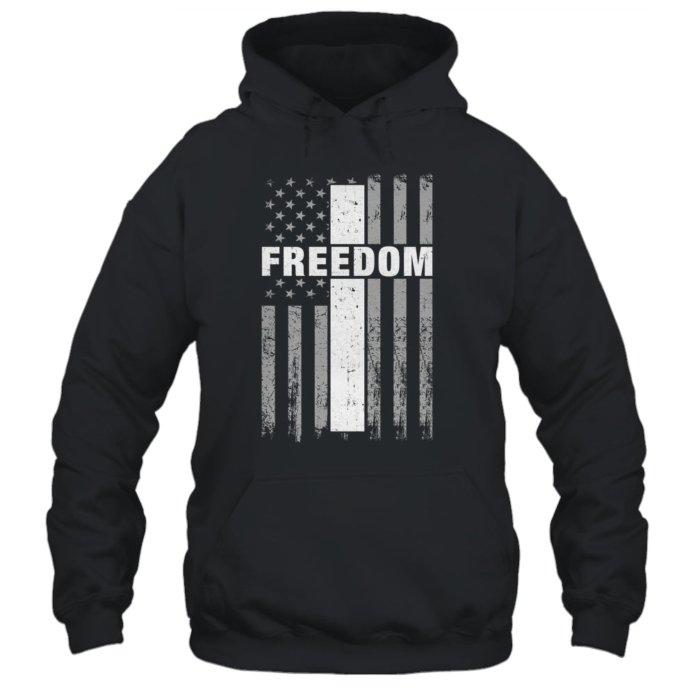 Grunge American Flag And Cross Faith Family Freedom Shirt & Hoodie | teecentury