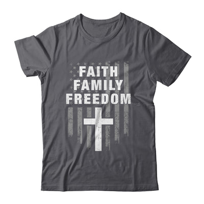Grunge US Flag American Flag And Cross Faith Family Freedom Shirt & Hoodie | teecentury