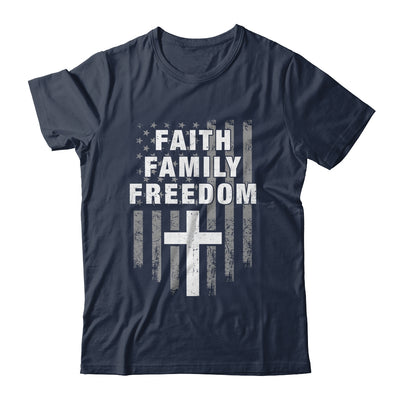 Grunge US Flag American Flag And Cross Faith Family Freedom Shirt & Hoodie | teecentury