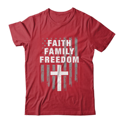 Grunge US Flag American Flag And Cross Faith Family Freedom Shirt & Hoodie | teecentury