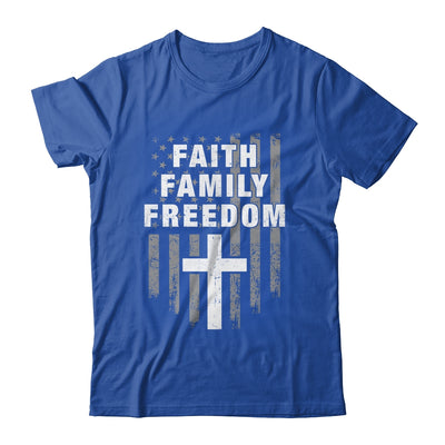 Grunge US Flag American Flag And Cross Faith Family Freedom Shirt & Hoodie | teecentury