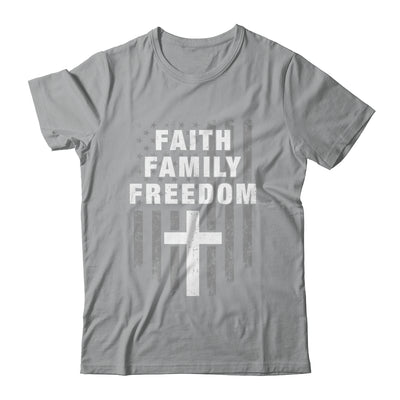 Grunge US Flag American Flag And Cross Faith Family Freedom Shirt & Hoodie | teecentury