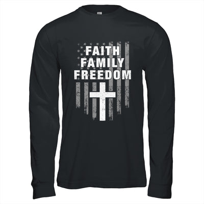 Grunge US Flag American Flag And Cross Faith Family Freedom Shirt & Hoodie | teecentury