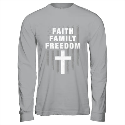 Grunge US Flag American Flag And Cross Faith Family Freedom Shirt & Hoodie | teecentury