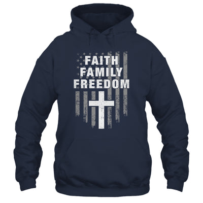Grunge US Flag American Flag And Cross Faith Family Freedom Shirt & Hoodie | teecentury