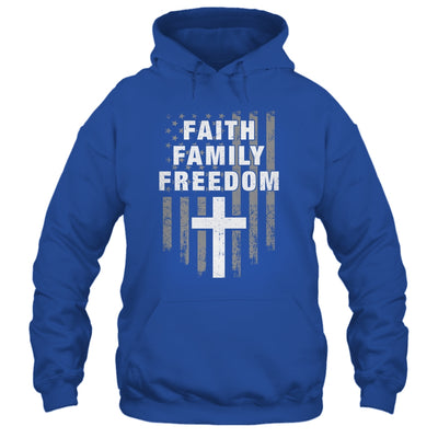 Grunge US Flag American Flag And Cross Faith Family Freedom Shirt & Hoodie | teecentury