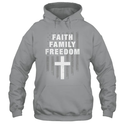 Grunge US Flag American Flag And Cross Faith Family Freedom Shirt & Hoodie | teecentury