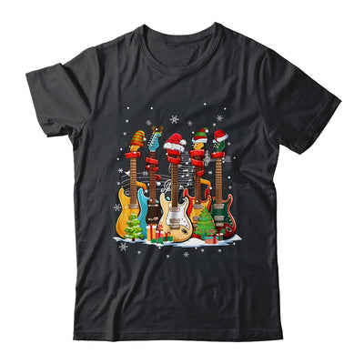 Guitar Santa Hat Elf Christmas Tree Musician Christmas Ugly Shirt & Sweatshirt | teecentury