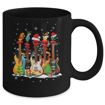 Guitar Santa Hat Elf Christmas Tree Musician Christmas Ugly Mug | teecentury