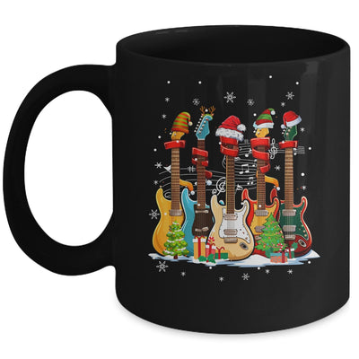 Guitar Santa Hat Elf Christmas Tree Musician Christmas Ugly Mug | teecentury