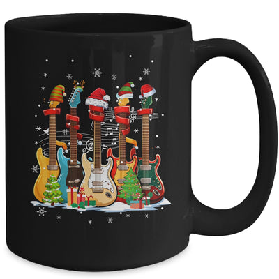 Guitar Santa Hat Elf Christmas Tree Musician Christmas Ugly Mug | teecentury