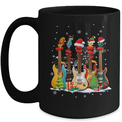 Guitar Santa Hat Elf Christmas Tree Musician Christmas Ugly Mug | teecentury