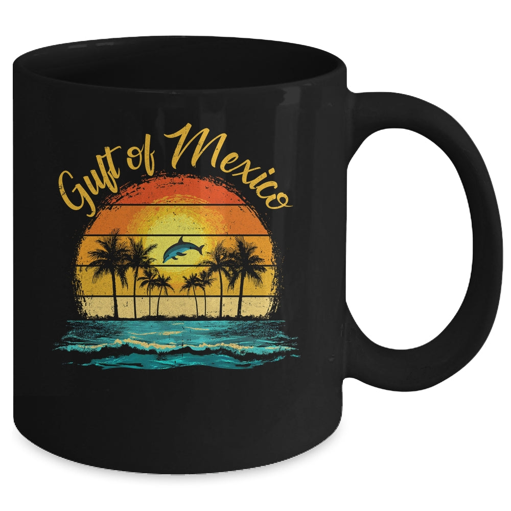 Gulf Of Mexico Beach Palms Summer Vacation Holiday Vintage Mug | teecentury