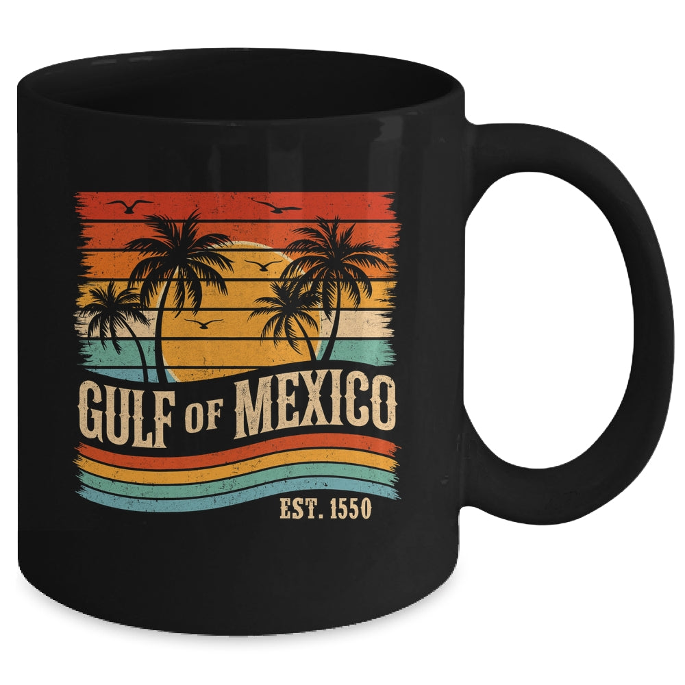 Gulf Of Mexico Est 1550 Beach Palms Vintage Women Men Mug | teecentury