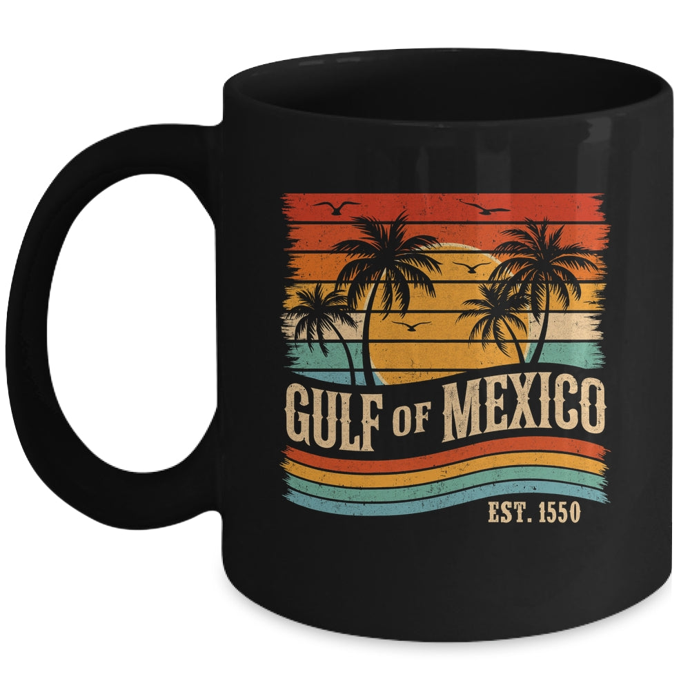 Gulf Of Mexico Est 1550 Beach Palms Vintage Women Men Mug | teecentury