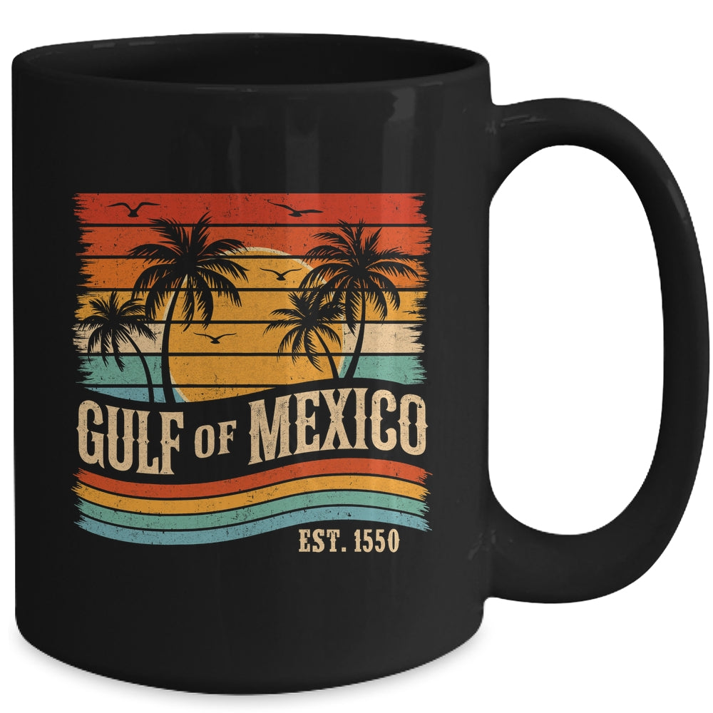 Gulf Of Mexico Est 1550 Beach Palms Vintage Women Men Mug | teecentury