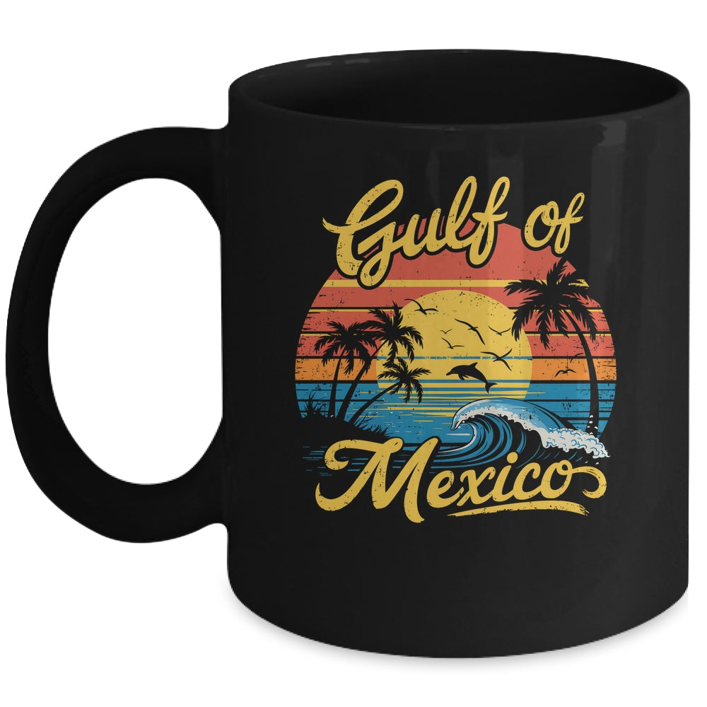 Gulf Of Mexico Vintage Beach Palms Summer Vacation Mug | teecentury