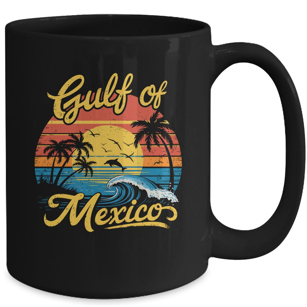 Gulf Of Mexico Vintage Beach Palms Summer Vacation Mug | teecentury