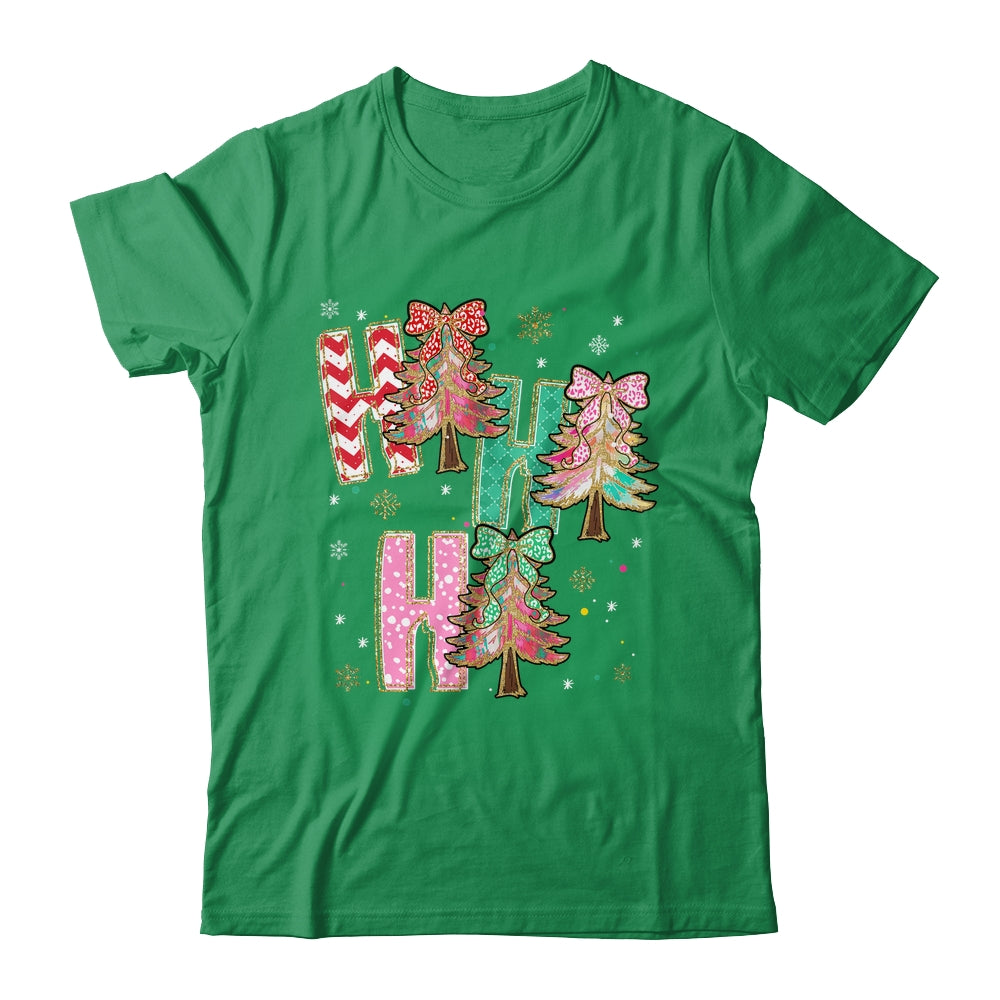 HO HO HO Merry Christmas Coquette Bow Xmas Trees Holiday Shirt & Sweatshirt | teecentury