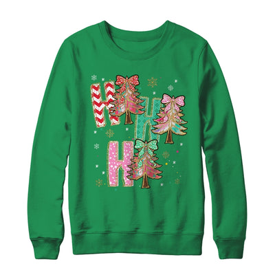 HO HO HO Merry Christmas Coquette Bow Xmas Trees Holiday Shirt & Sweatshirt | teecentury