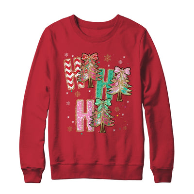 HO HO HO Merry Christmas Coquette Bow Xmas Trees Holiday Shirt & Sweatshirt | teecentury