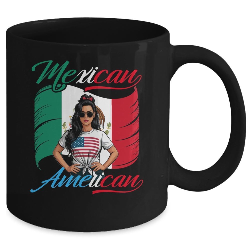 Half Mexican Half American USA Flag Mexico America Women Mug | teecentury